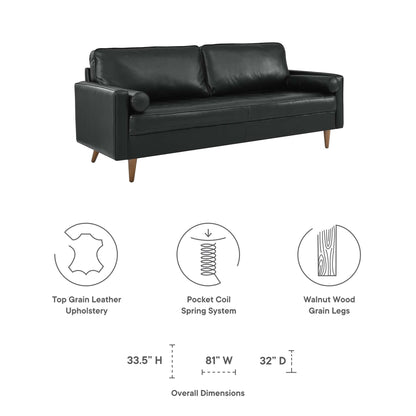 Valour 81&quot; Leather Sofa by Modway