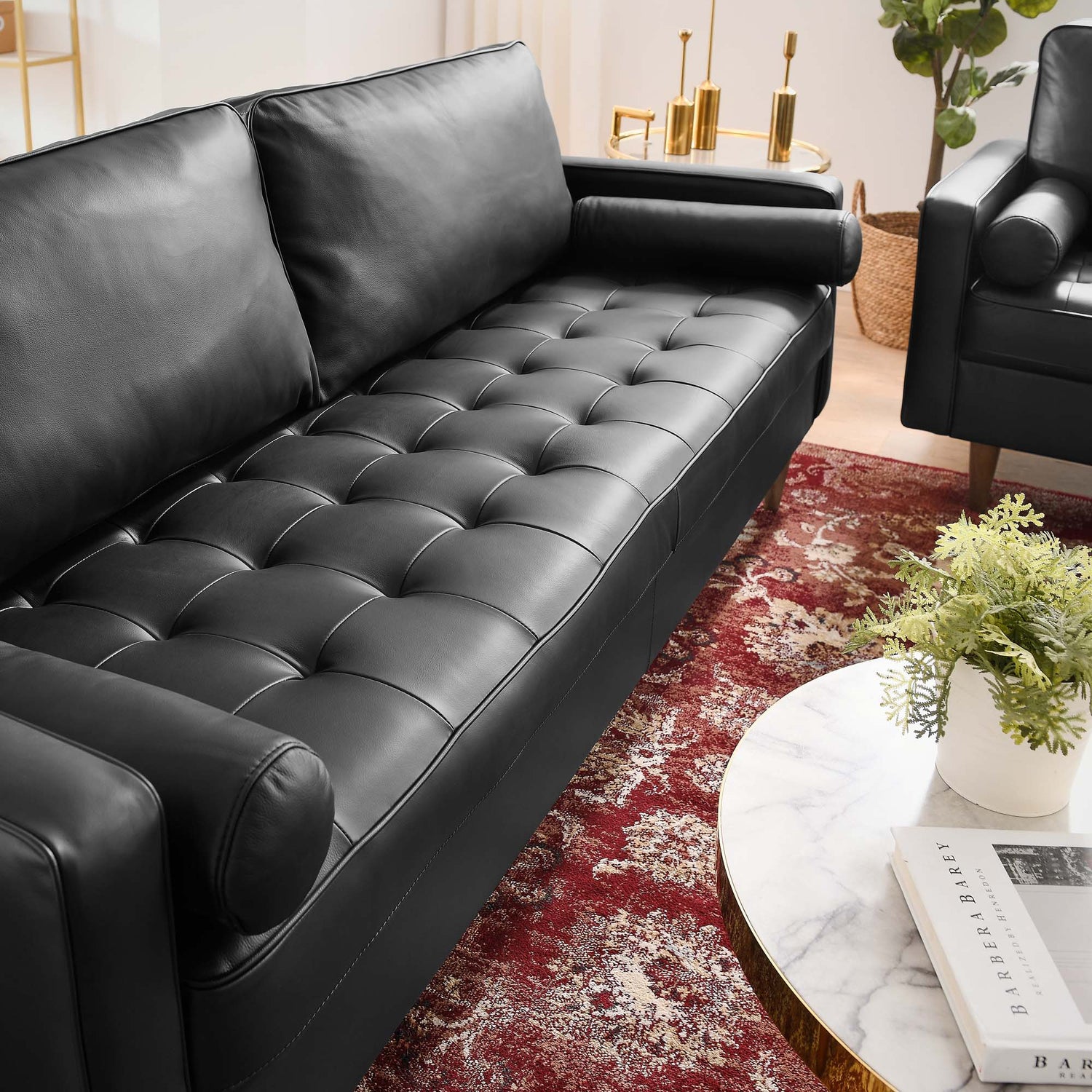 Valour 81&quot; Leather Sofa by Modway