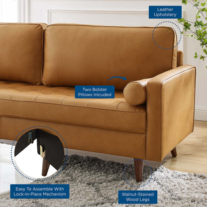 Valour 81&quot; Leather Sofa by Modway