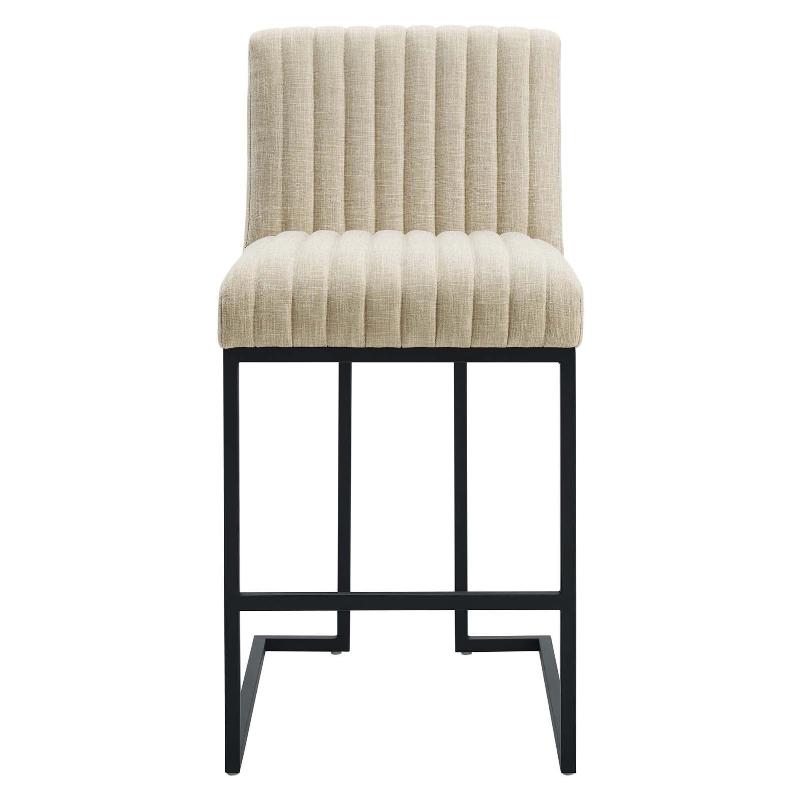 Indulge Channel Tufted Fabric Counter Stool By HouseBean