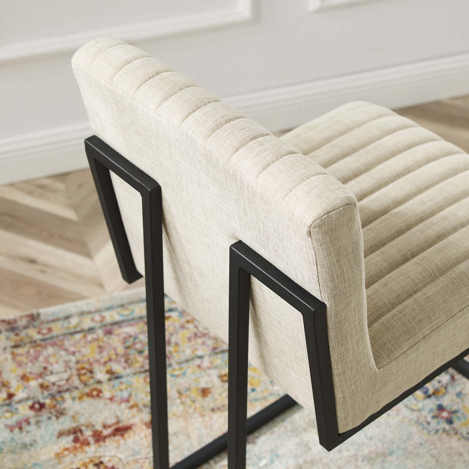 Indulge Channel Tufted Fabric Counter Stool By HouseBean