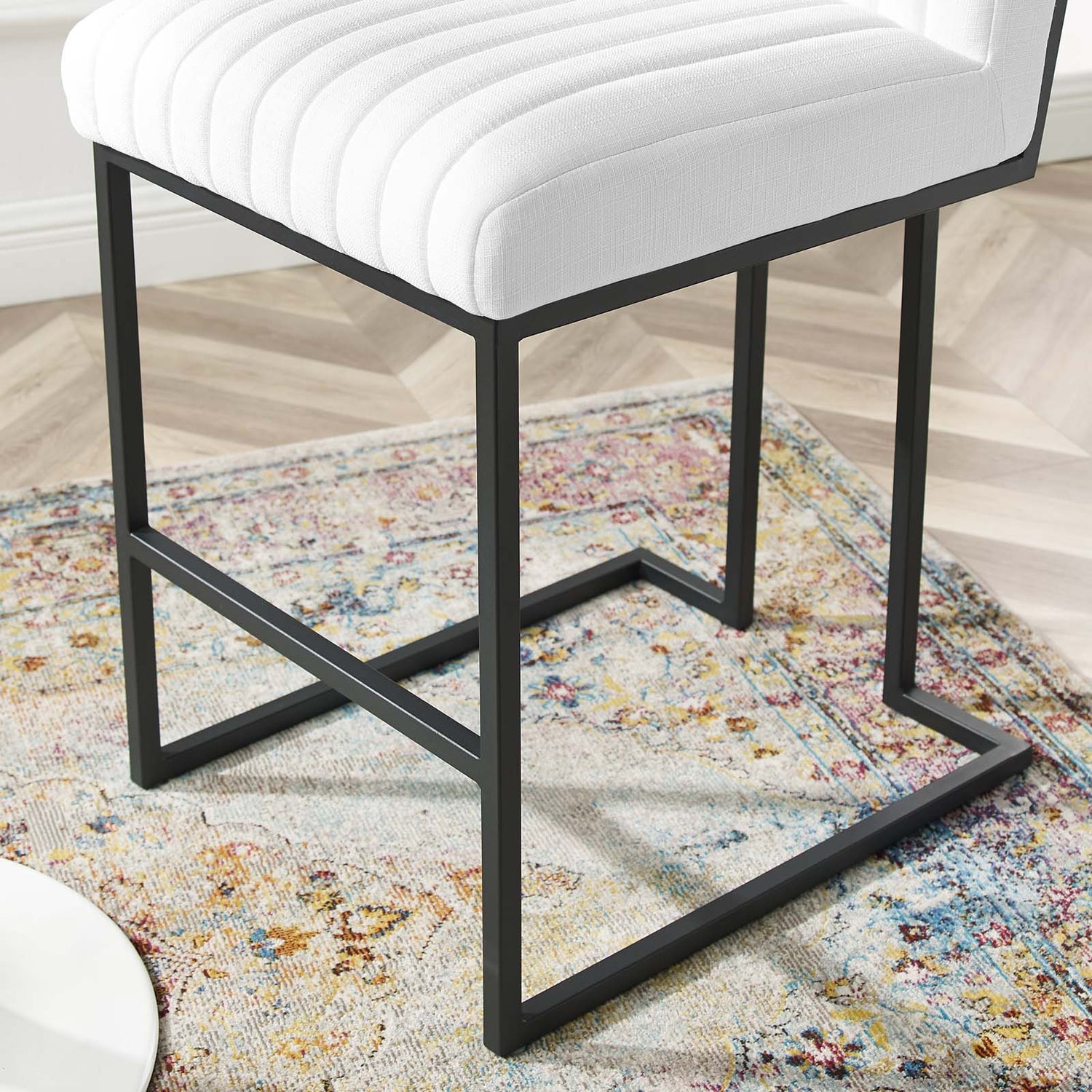 Indulge Channel Tufted Fabric Counter Stool By HouseBean