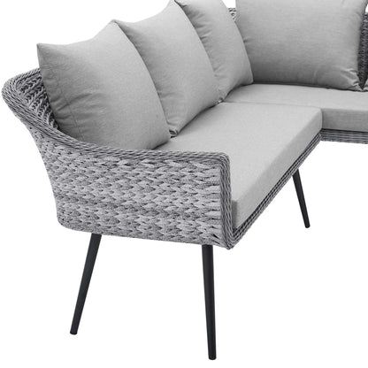 Endeavor Outdoor Patio Wicker Rattan Sectional Sofa by Modway
