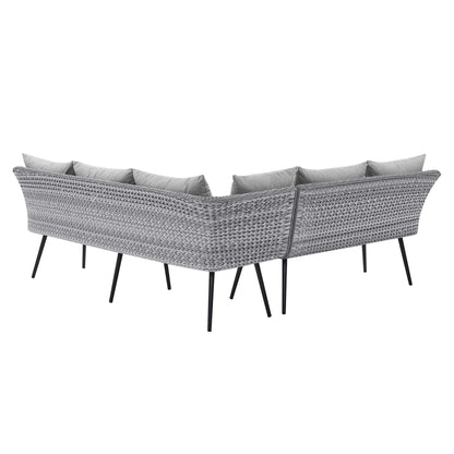 Endeavor Outdoor Patio Wicker Rattan Sectional Sofa by Modway