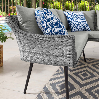 Endeavor Outdoor Patio Wicker Rattan Sectional Sofa by Modway