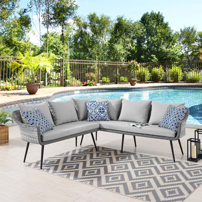Endeavor Outdoor Patio Wicker Rattan Sectional Sofa by Modway