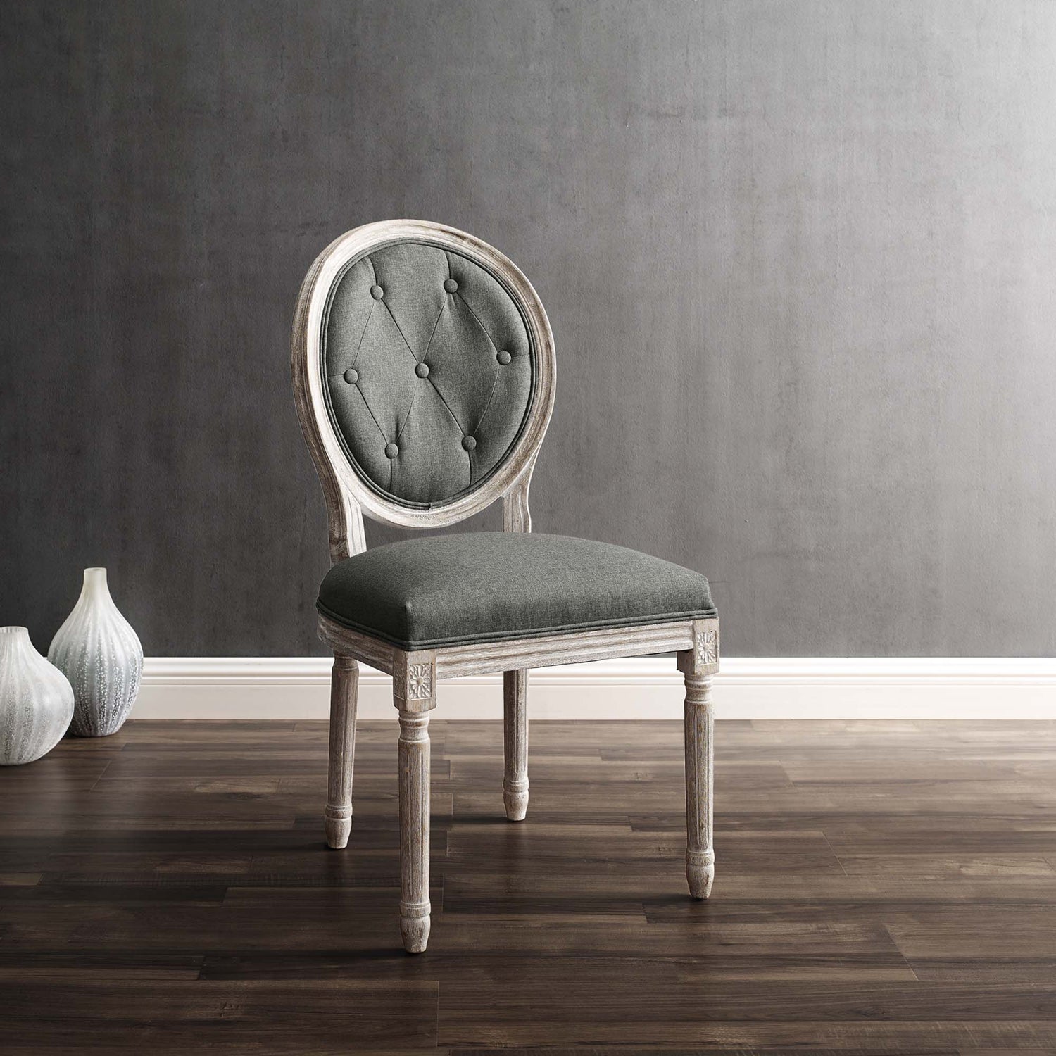 Arise Vintage French Upholstered Fabric Dining Side Chair by Modway