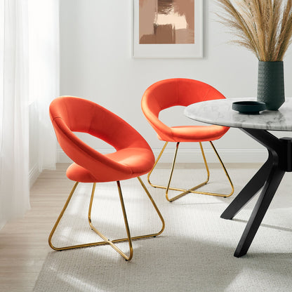 Nouvelle Performance Velvet Dining Chair Set of 2 by Modway