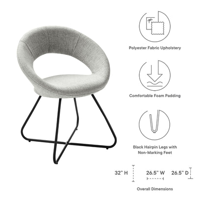 Nouvelle Upholstered Fabric Dining Chair Set of 2 by Modway
