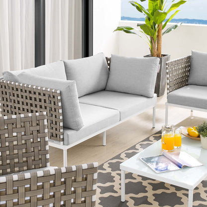 Harmony 5-Piece  Sunbrella¬Æ Basket Weave Outdoor Patio Aluminum Seating Set by Modway