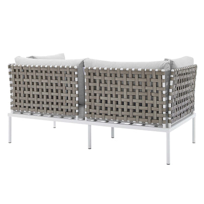 Harmony 5-Piece  Sunbrella¬Æ Basket Weave Outdoor Patio Aluminum Seating Set by Modway
