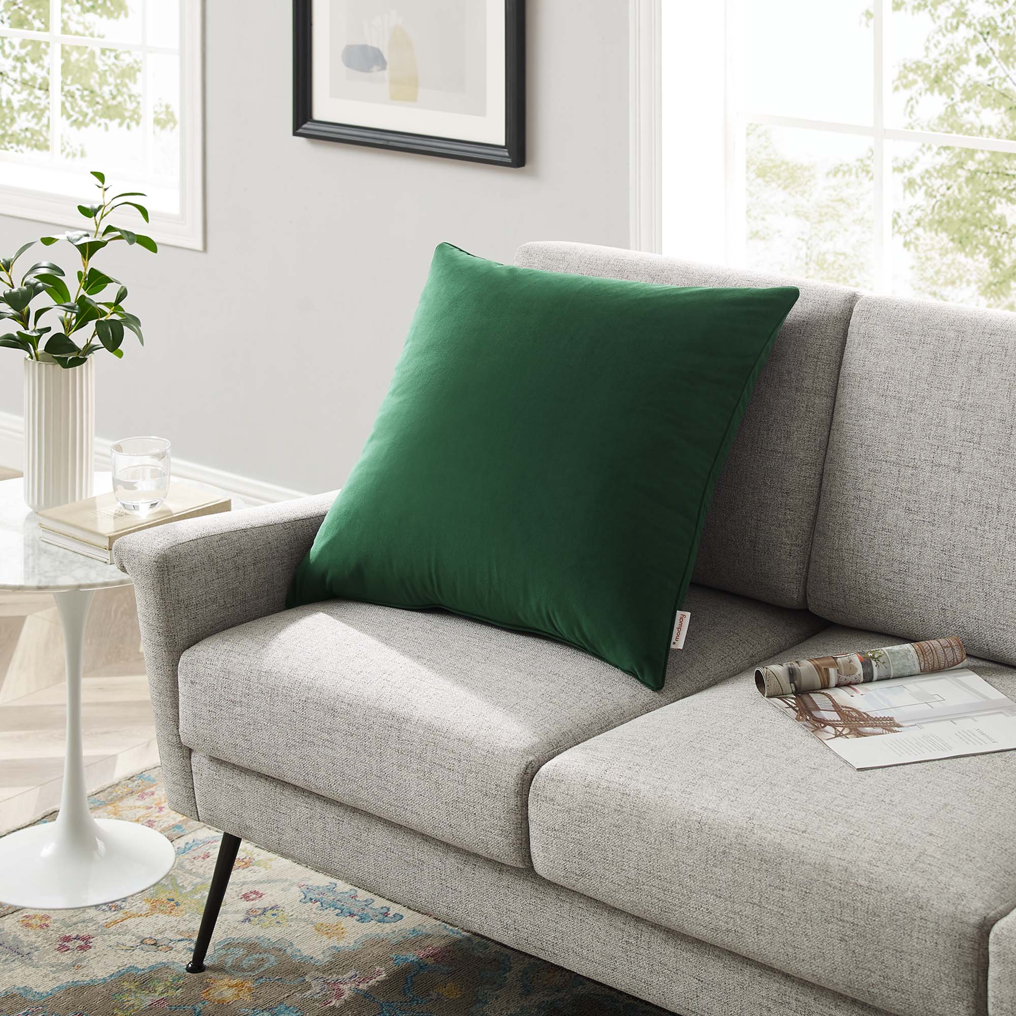 Enhance Performance Velvet Throw Pillow by Modway