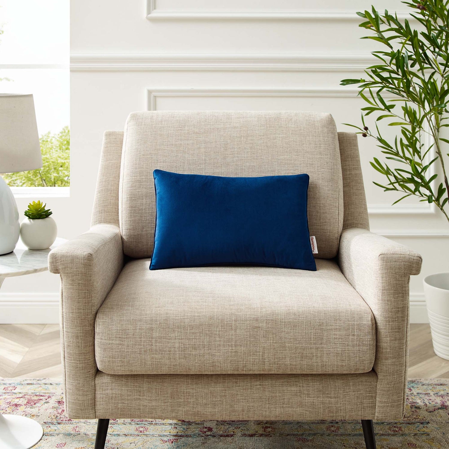 Enhance Lumbar Performance Velvet Throw Pillow by Modway