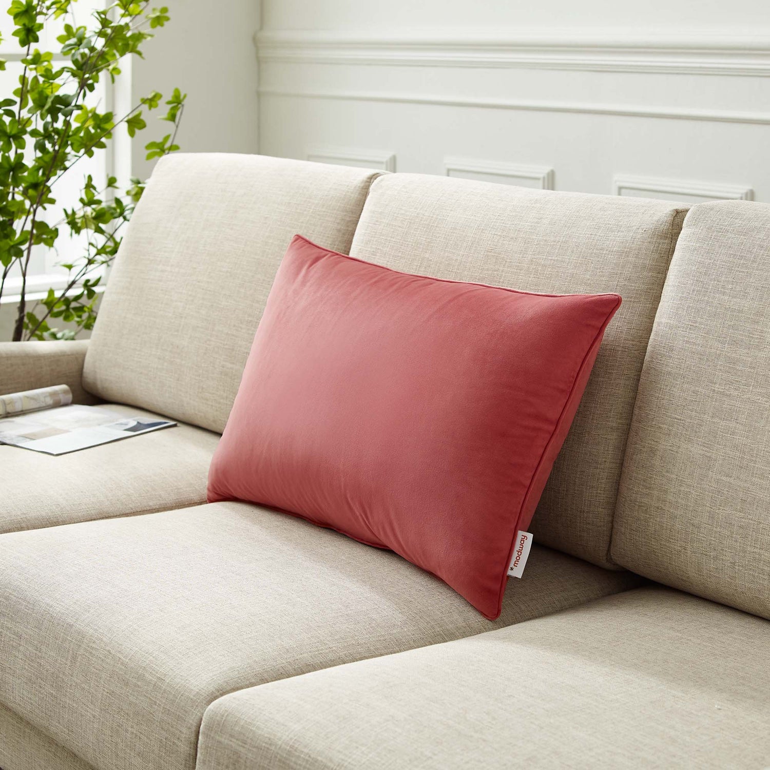 Enhance Lumbar Performance Velvet Throw Pillow by Modway