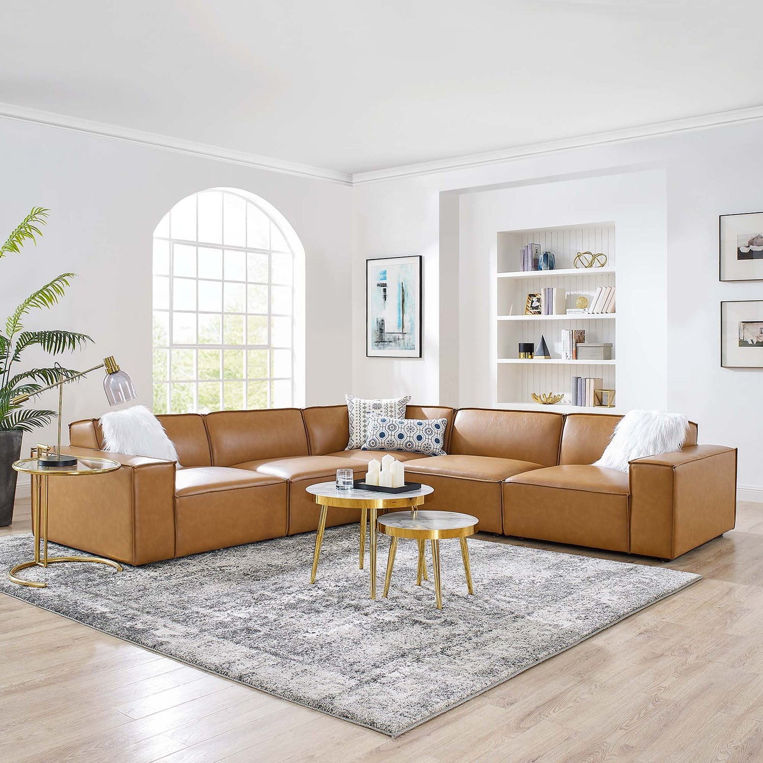 Restore 5-Piece Vegan Leather Sectional Sofa by Modway