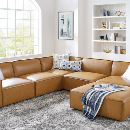Restore 6-Piece Vegan Leather Sectional Sofa by Modway