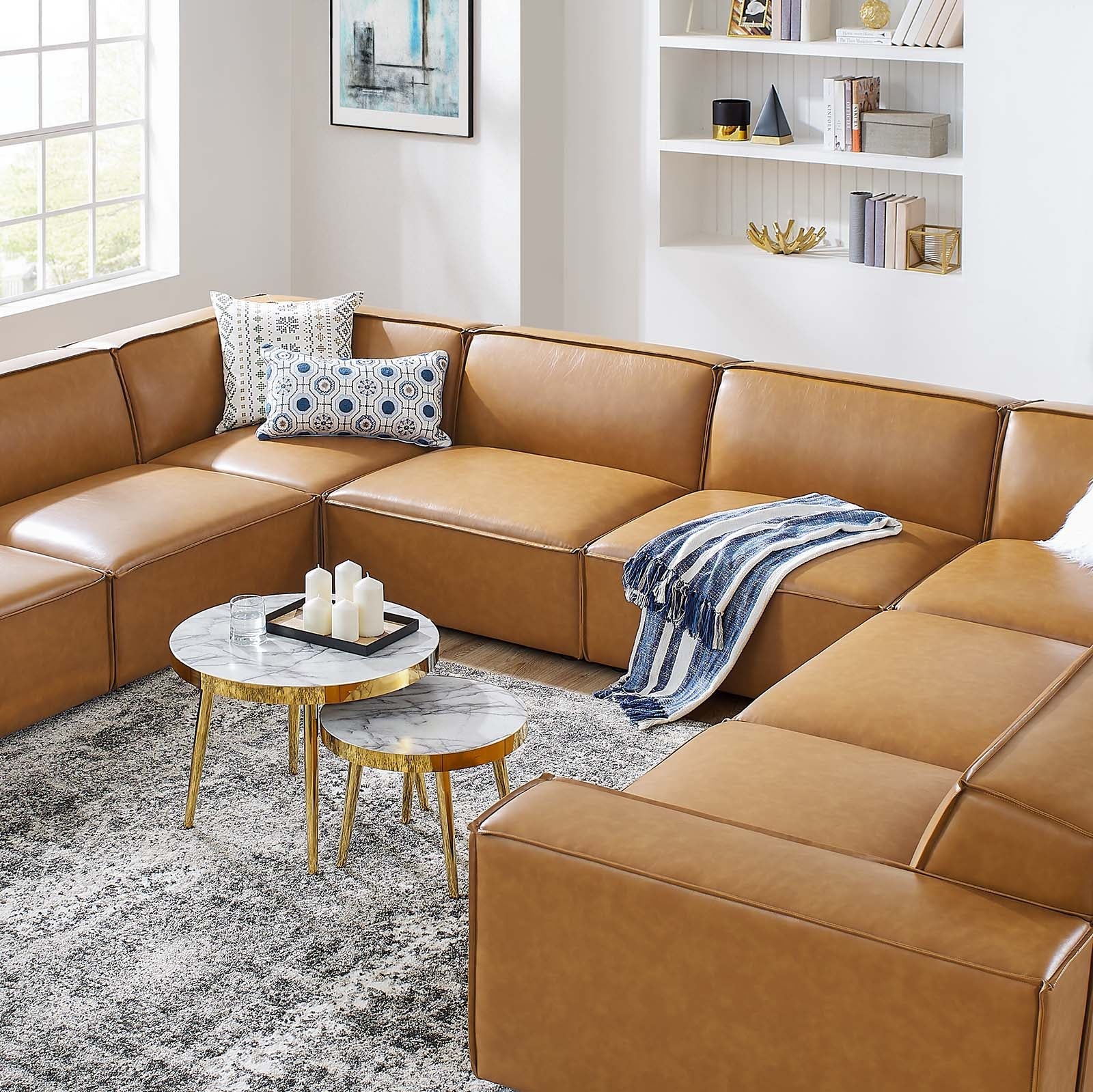 Restore 8-Piece Vegan Leather Sectional Sofa By HouseBean