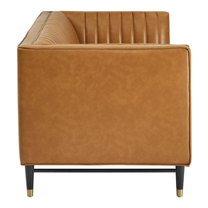 Devote Channel Tufted Vegan Leather Loveseat by Modway