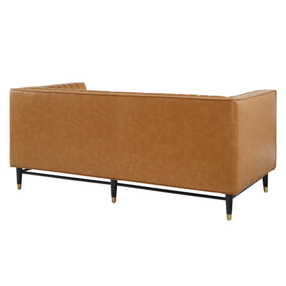 Devote Channel Tufted Vegan Leather Loveseat by Modway
