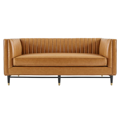 Devote Channel Tufted Vegan Leather Loveseat by Modway