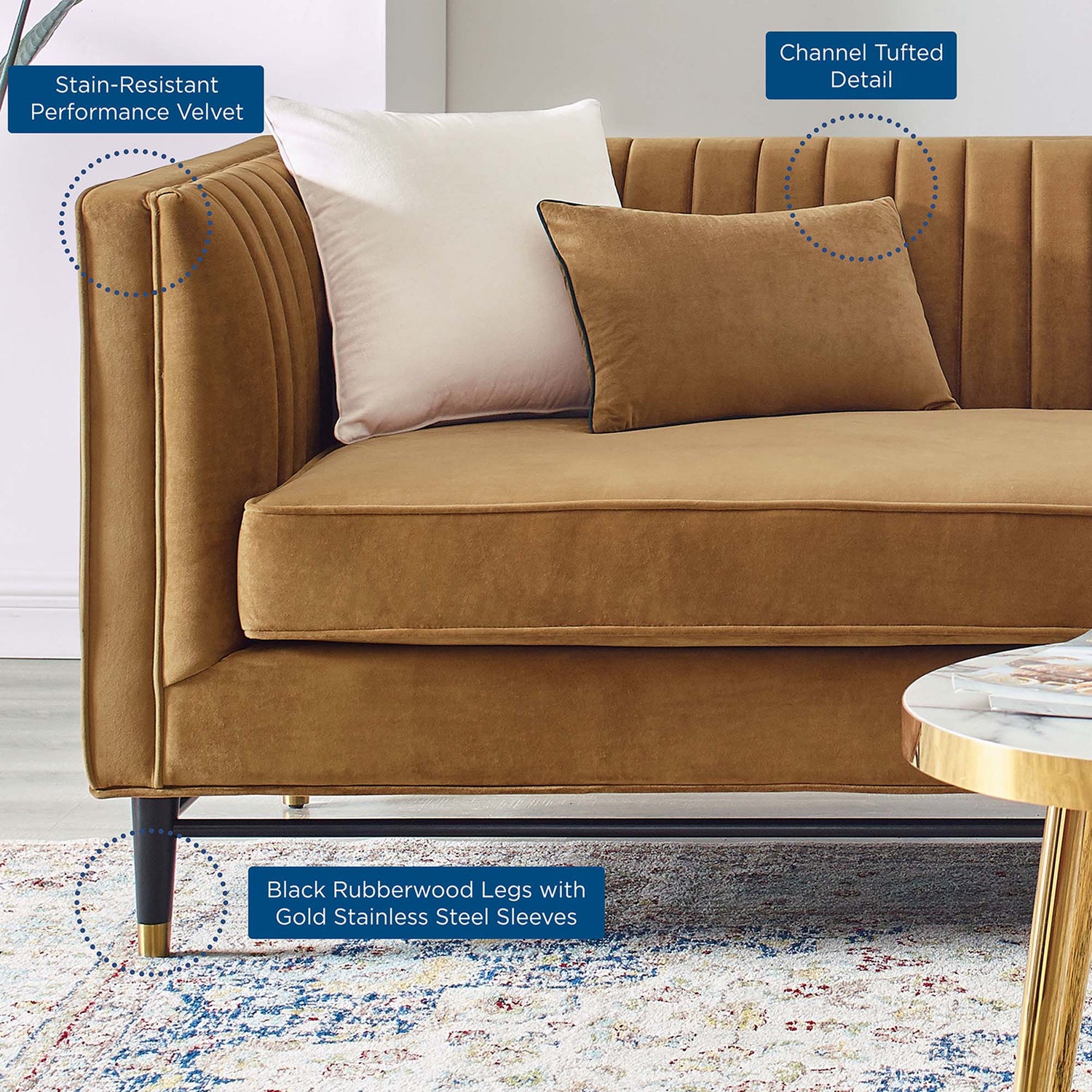 Devote Channel Tufted Performance Velvet Sofa by Modway
