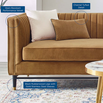 Devote Channel Tufted Performance Velvet Sofa by Modway
