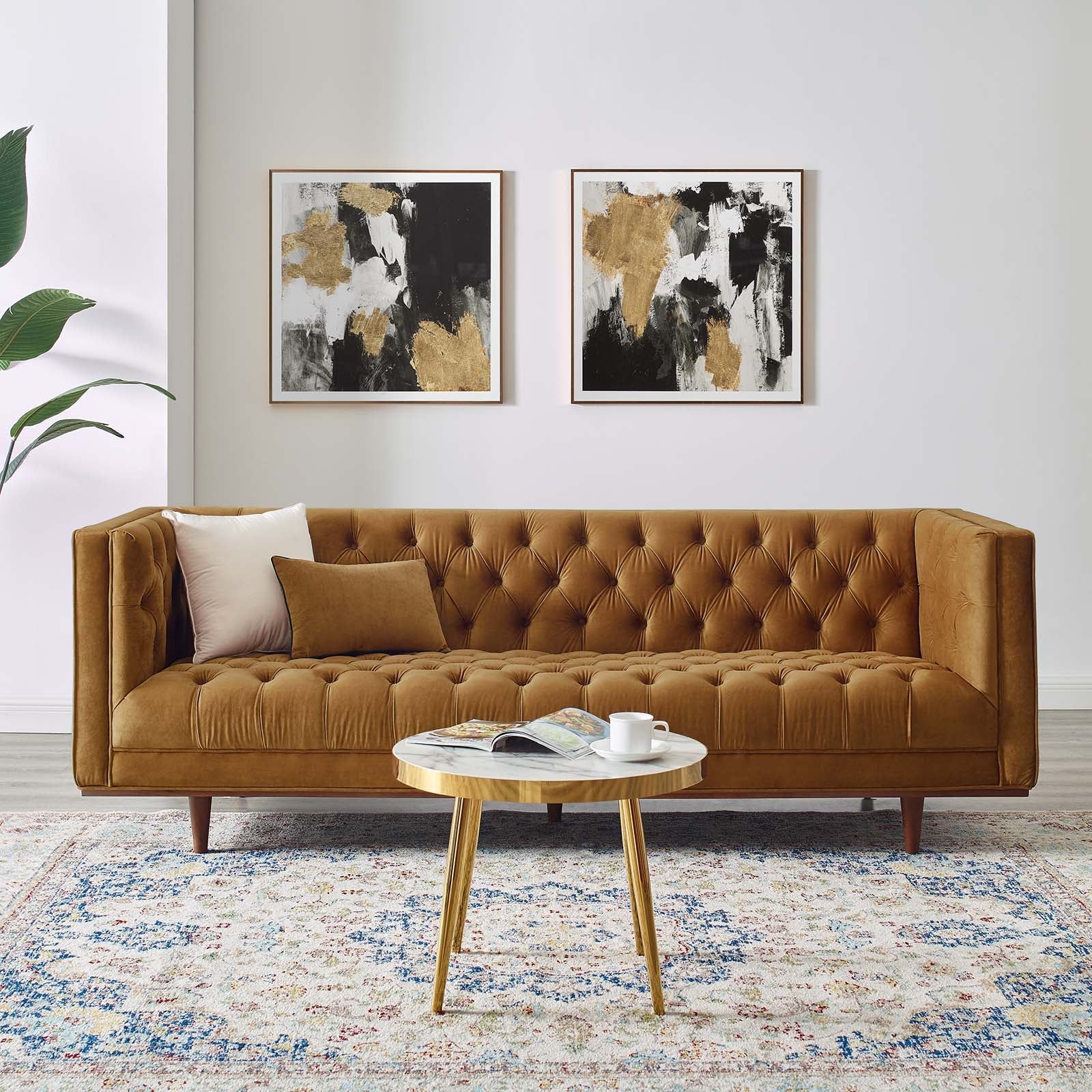 Elation Tufted Performance Velvet Sofa By HouseBean