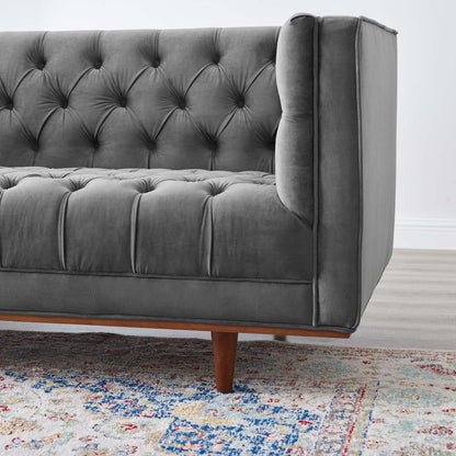 Elation Tufted Performance Velvet Sofa By HouseBean