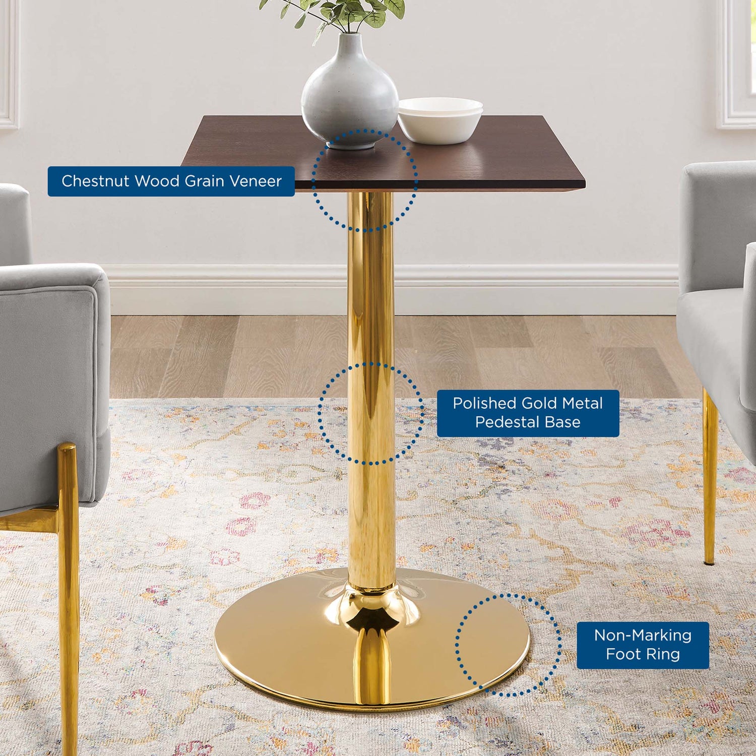 Verne 24&quot; Square Dining Table by Modway