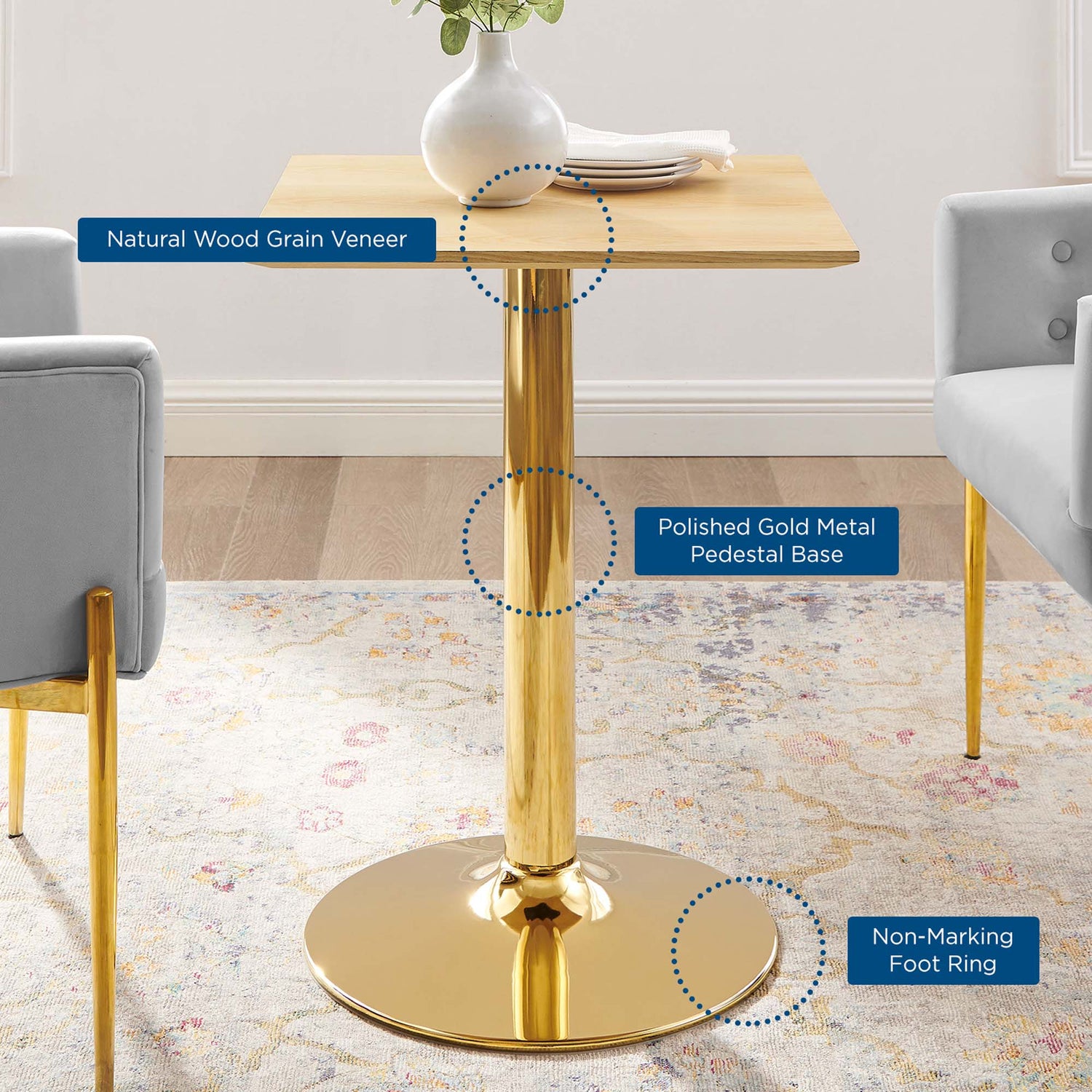 Verne 24&quot; Square Dining Table by Modway