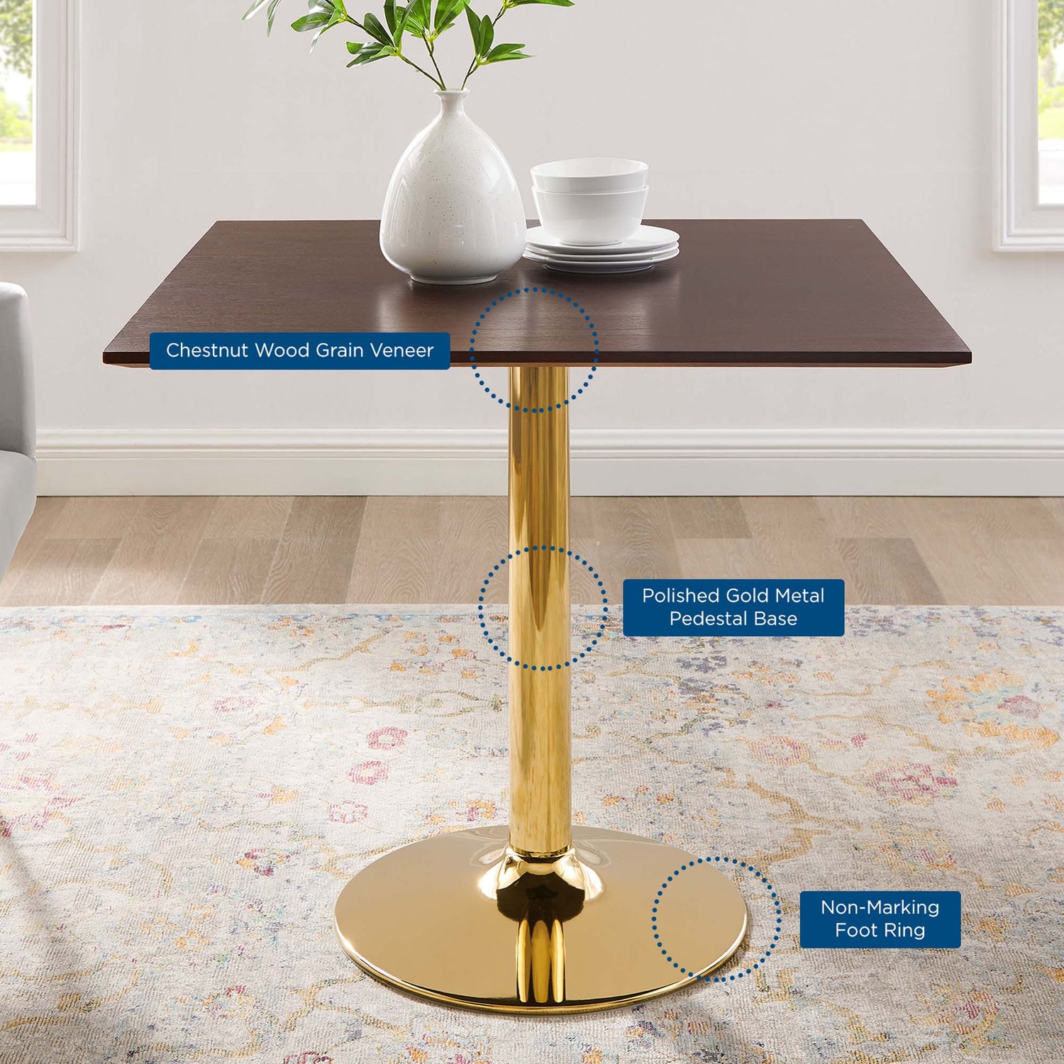 Verne 35&quot; Square Dining Table by Modway