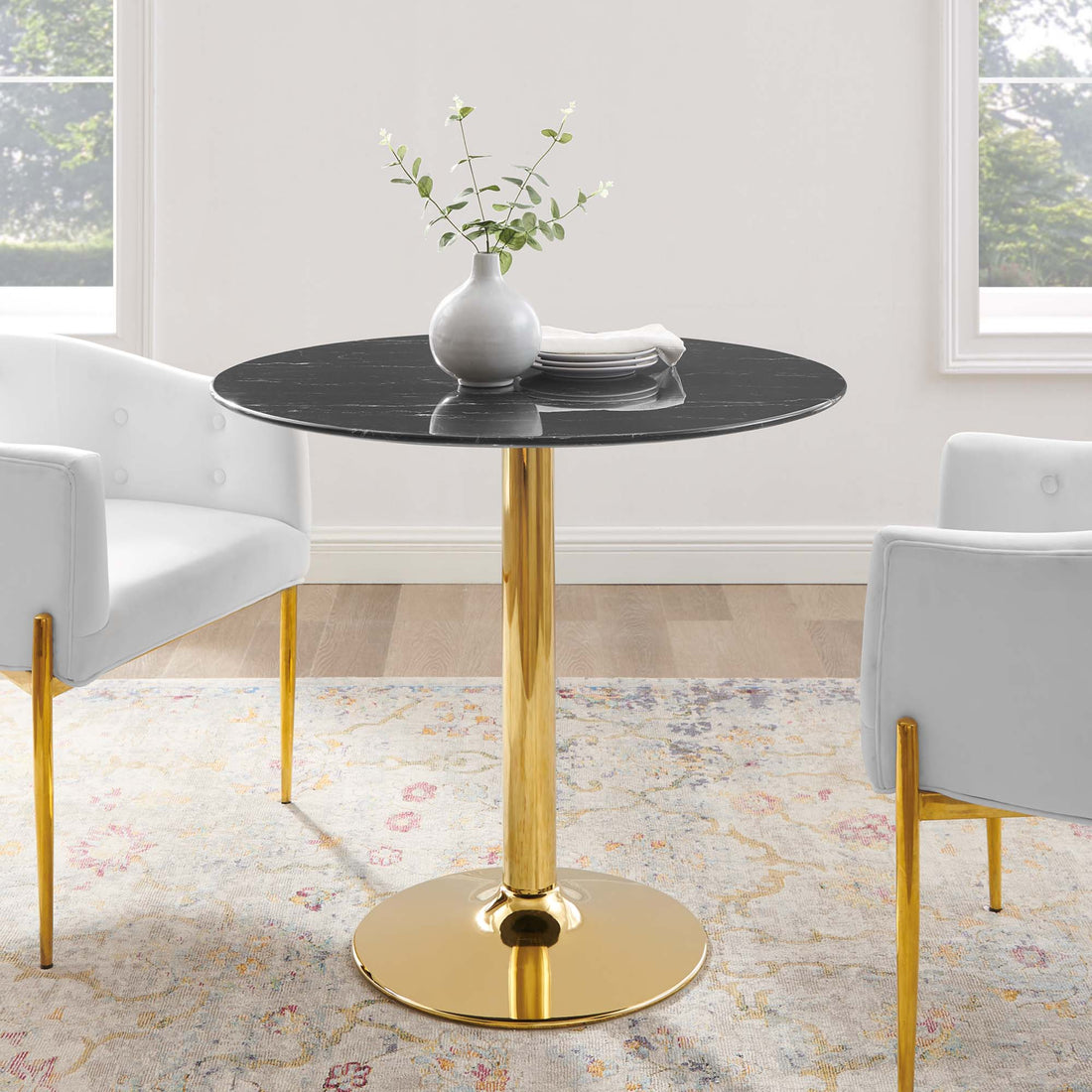 Verne 35&quot; Artificial Marble Dining Table by Modway