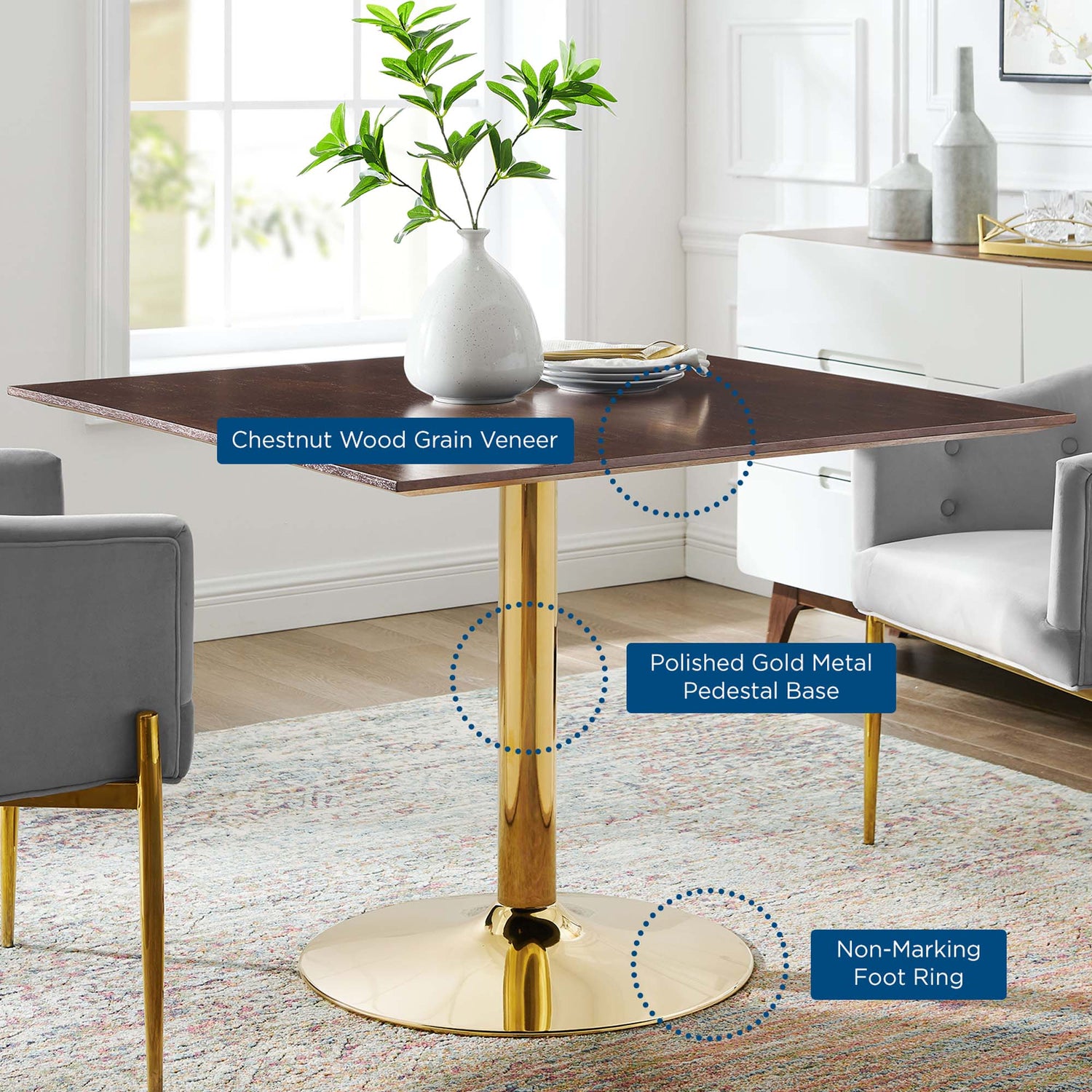Verne 40&quot; Square Dining Table by Modway