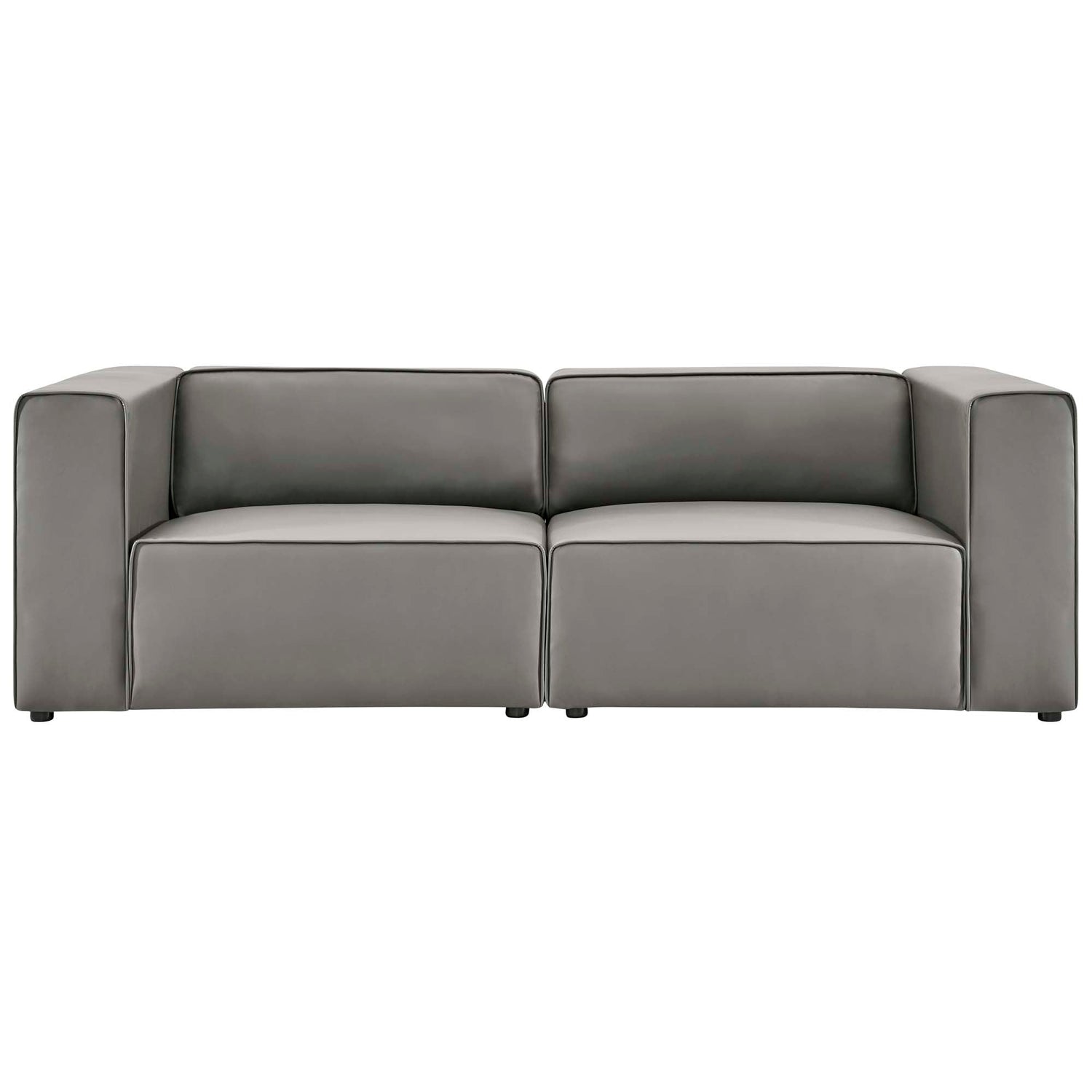 Mingle Vegan Leather 2-Piece Sectional Sofa Loveseat by Modway