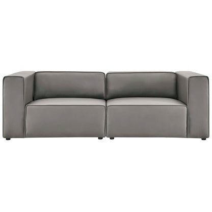 Mingle Vegan Leather 2-Piece Sectional Sofa Loveseat by Modway