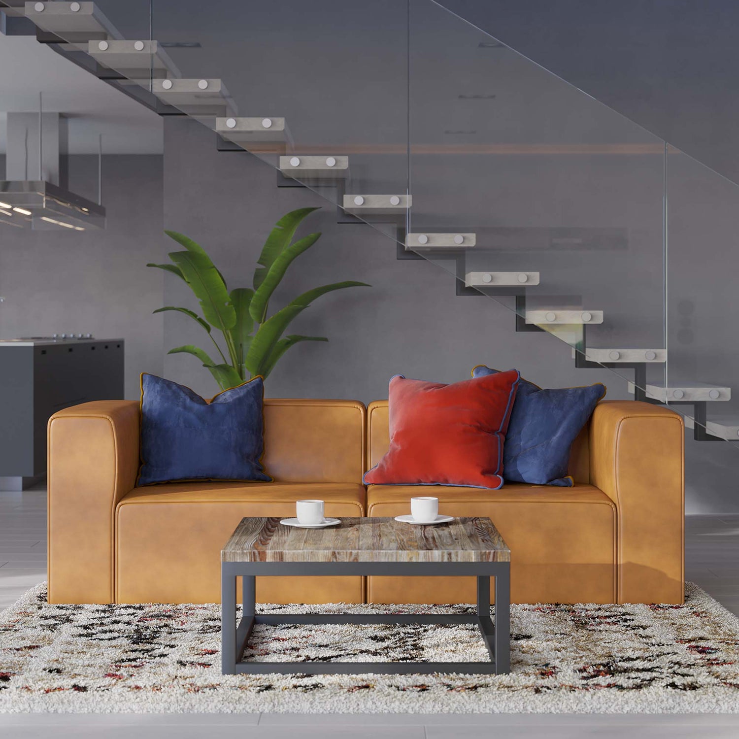 Mingle Vegan Leather 2-Piece Sectional Sofa Loveseat by Modway