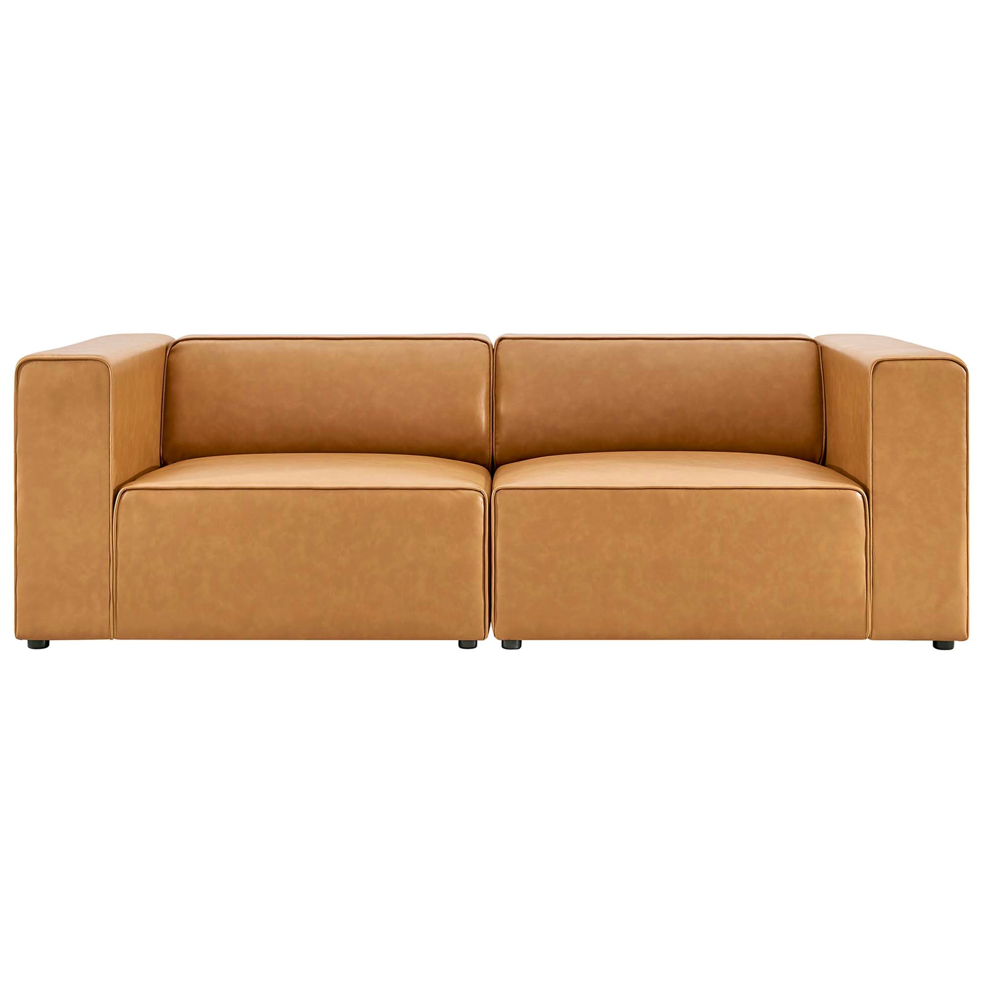 Mingle Vegan Leather 2-Piece Sectional Sofa Loveseat by Modway