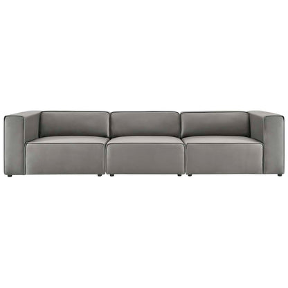 Mingle Vegan Leather 3-Piece Sectional Sofa By HouseBean