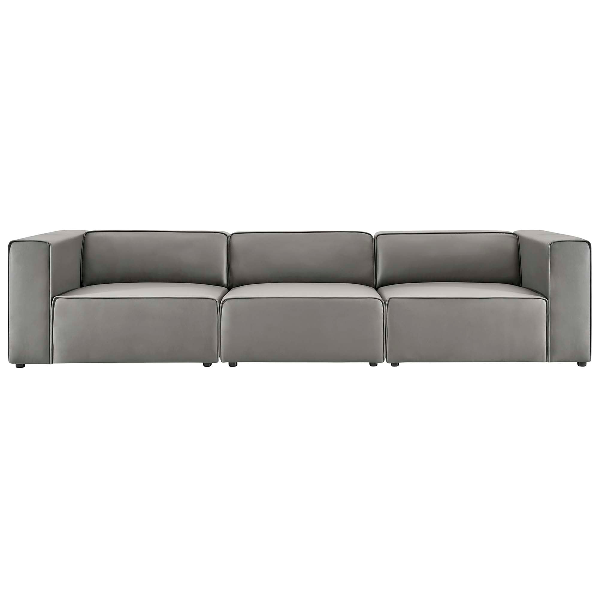 Mingle Vegan Leather 3-Piece Sectional Sofa by Modway