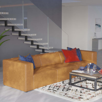 Mingle Vegan Leather 3-Piece Sectional Sofa by Modway
