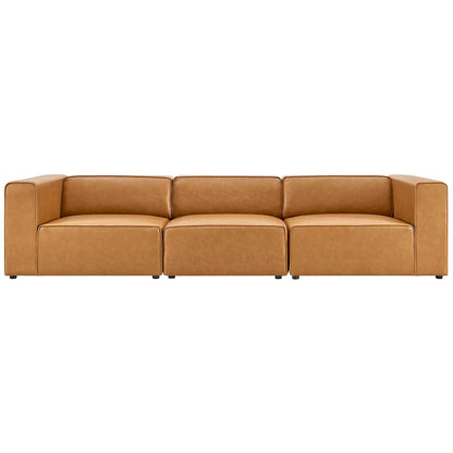 Mingle Vegan Leather 3-Piece Sectional Sofa By HouseBean