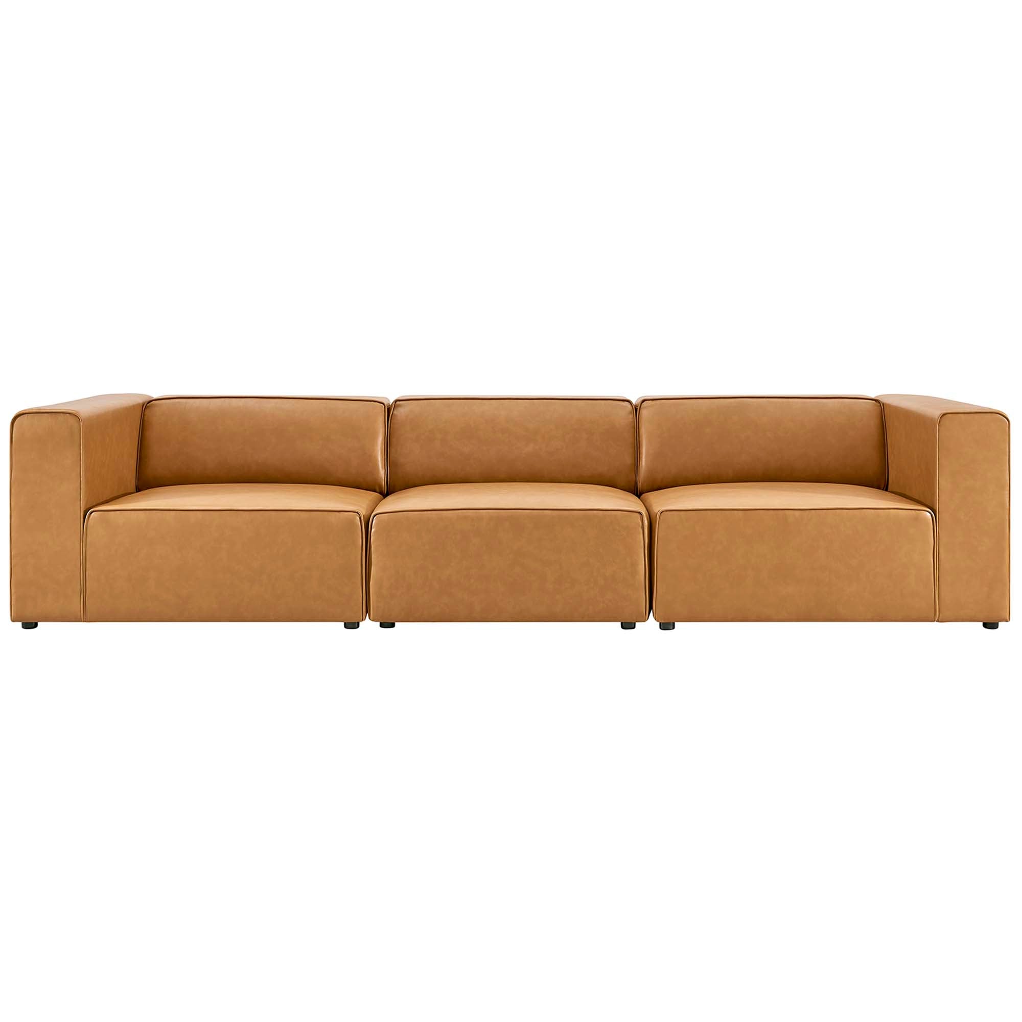 Mingle Vegan Leather 3-Piece Sectional Sofa by Modway