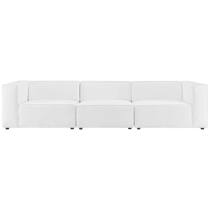 Mingle Vegan Leather 3-Piece Sectional Sofa By HouseBean