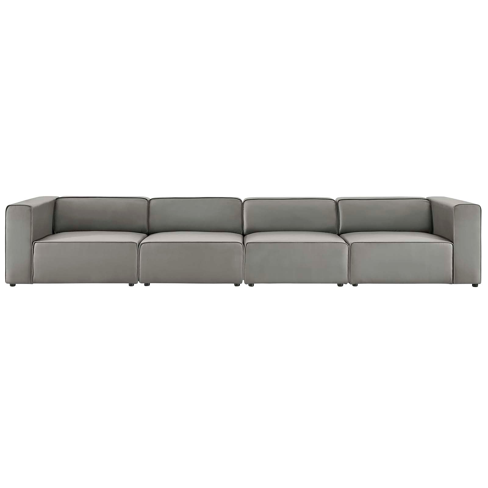 Mingle Vegan Leather 4-Piece Sectional Sofa By HouseBean