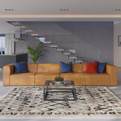 Mingle Vegan Leather 4-Piece Sectional Sofa by Modway