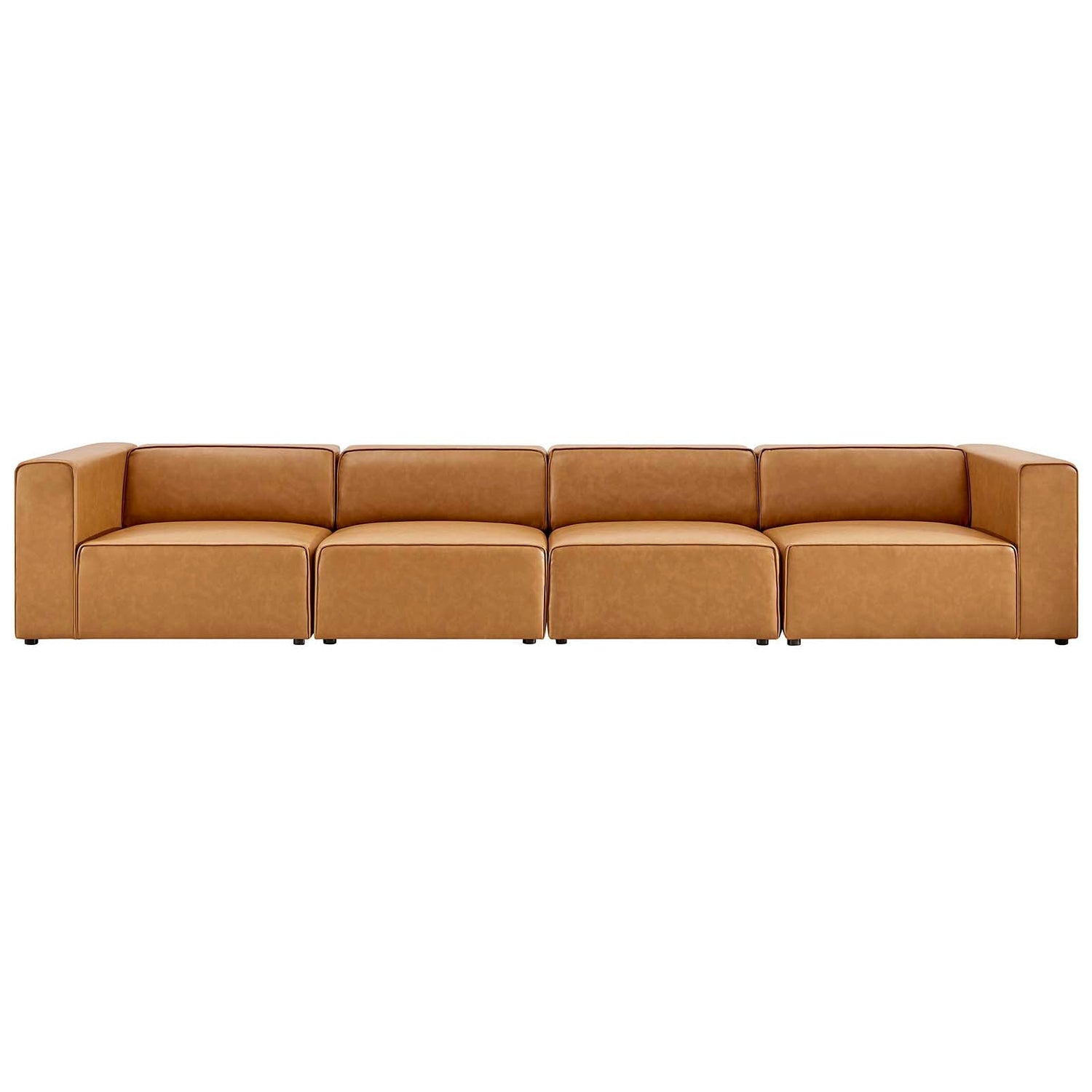 Mingle Vegan Leather 4-Piece Sectional Sofa By HouseBean