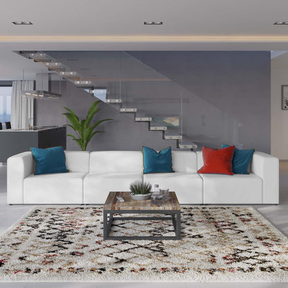 Mingle Vegan Leather 4-Piece Sectional Sofa by Modway