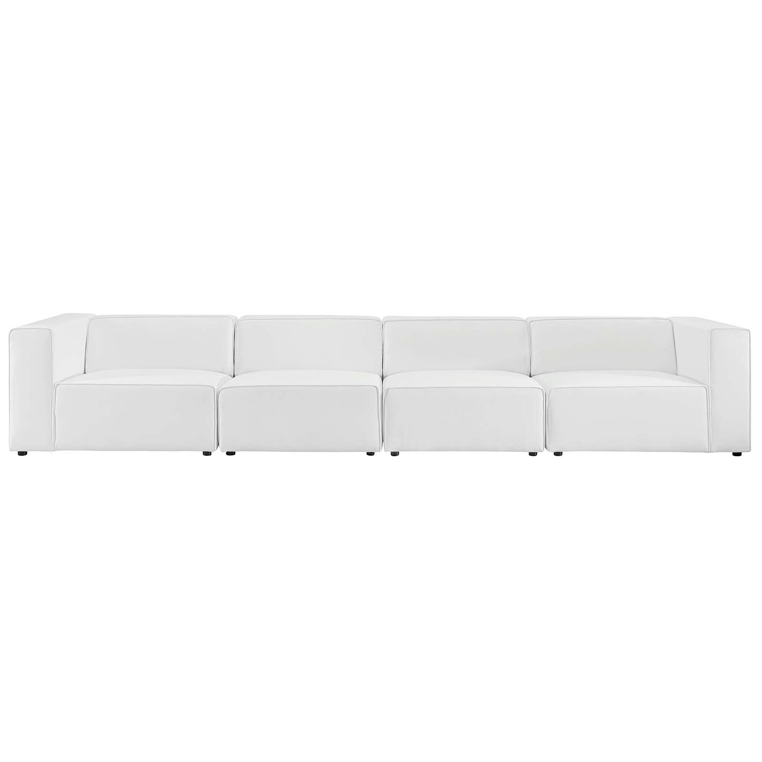 Mingle Vegan Leather 4-Piece Sectional Sofa By HouseBean