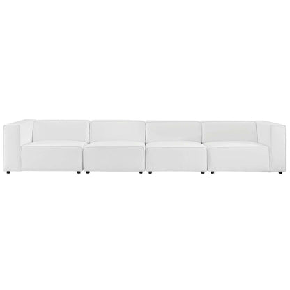 Mingle Vegan Leather 4-Piece Sectional Sofa By HouseBean