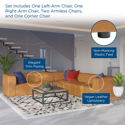 Mingle Vegan Leather 5-Piece Sectional Sofa by Modway